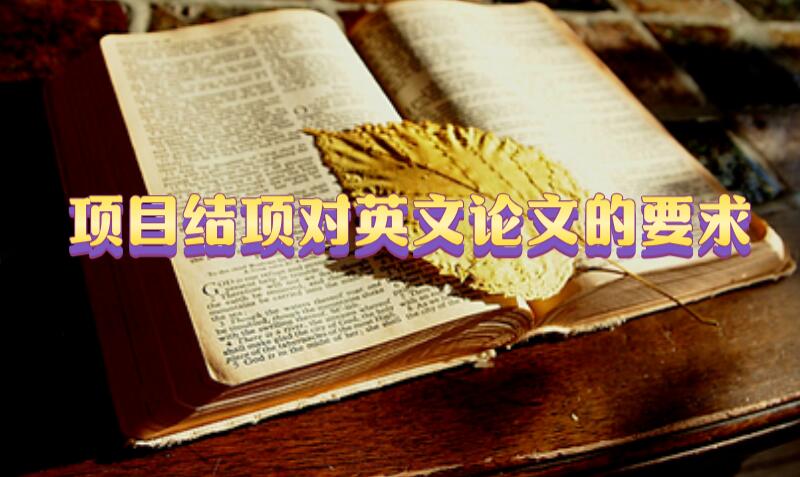項目結(jié)項對英文論文的要求