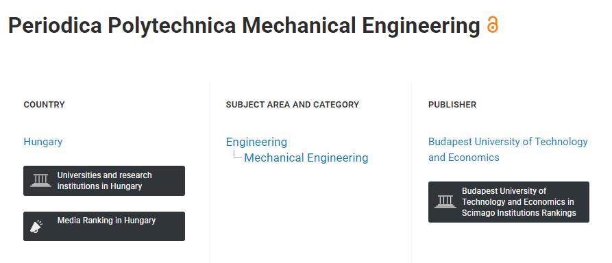 Periodica Polytechnica Mechanical Engineering